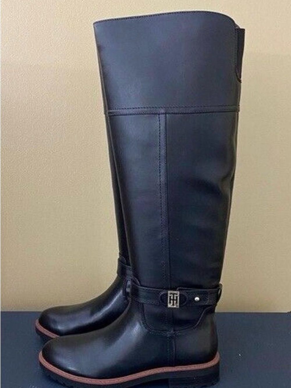 Tommy Hilfiger women Knee-High Riding Boots black NEW size 8